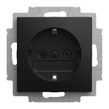 Busch-Jaeger 20 EUCR-915 Ohne Spreize schwarz matt Steckdoseneinsatz SCHUKO (2CKA002011A6344)
