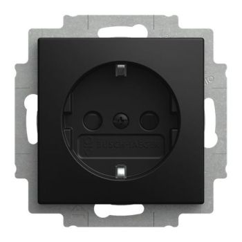 Busch-Jaeger 20 EURB-915 Safety+ Ohne Spreize sw matt Steckdoseneinsatz SCHUKO (2CKA002013A5542)