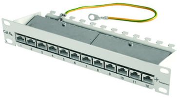 Telegärtner 10 12xRJ45mPP12-HS 1HE RAL7035 Patchpanel Cat.6A ISO geschirmt (100007002)