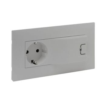 Legrand 864323 Niloe Step + USB 1000mA aluminium Steckdose SCHUKO (864323)