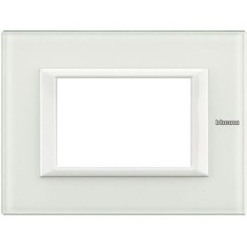 Bticino 3modulig white glass Rahmen (HA4803VBB)