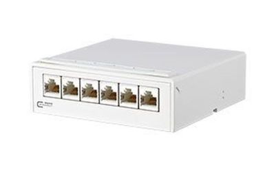 METZ/BTR E-DAT C6A6 6xRJ45 Cat.6A-ISO reinweiss Patchpanel Aufputz-Verteiler (130862-21C-E)