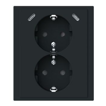 Busch-Jaeger 202EUJRB2USBC-885Safety+m.2xUSBC sw matt Doppelsteckdose SCHUKO (2TKA00006021)