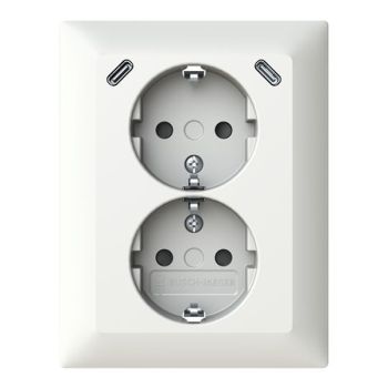 Busch-Jaeger 202EUJRB2USBC-914Safety+m.2xUSBC alpinws Doppelsteckdose SCHUKO (2TKA00006018)
