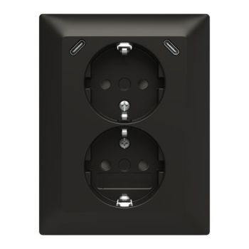 Busch-Jaeger 202EUJRB2USBC-915Safety+m.2xUSBC sw matt Doppelsteckdose SCHUKO (2TKA00006192)