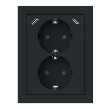 Busch-Jaeger 202EAPJB2USBC-885Safety+m.2xUSBC sw matt Doppelsteckdose SCHUKO (2TKA00006024)