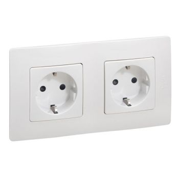 Legrand 664746 Niloe 2fach weiss Steckdose SCHUKO (664746)