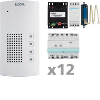 ELCOM AKF-12 i2-BUS freisprech 12Teilnehmer Audio-Sprechanlagen-Set(1001812)