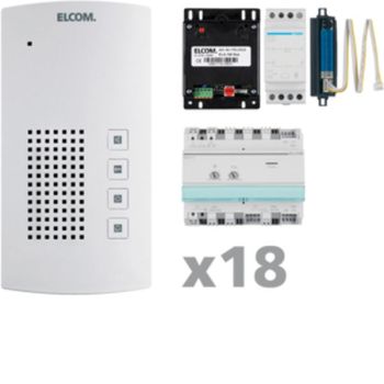 ELCOM AKF-18 i2-BUS freisprech 18Teilnehmer Audio-Sprechanlagen-Set(1001818)