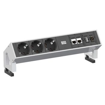 Bachmann 902.302 DESK2 3fach+2xCAT6+1xHDMI+1xUSB Steckdosenleiste (902.302)