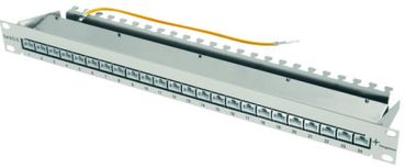 Telegärtner 24xRJ45 Cat.6mPP24-HS 1HE RAL7035 Patchpanel 19 ClassE geschirmt (100007018)"