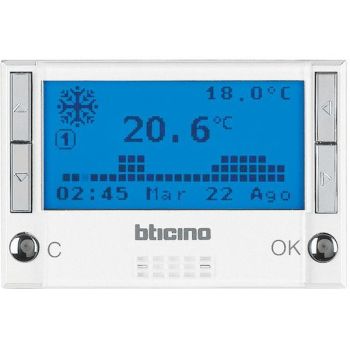 Bticino für Heizung WHITE Chronothermostat (HD4451)