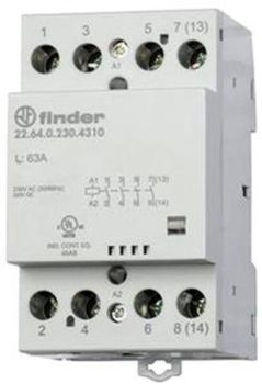 Finder 22.64.0.024.4310 4S 63A Spule 24VAC/DC   Installationsschütz (22.64.0.024.4310)