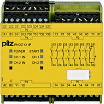 Pilz PNOZ X11P 230-240VAC 24VDC 7n/o 1n/c 2so Not-Aus-Sicherheitsschalter (777086)