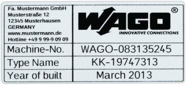 Wago 210-804 44x99mm silber unbedruckt Typenschild (210-804)