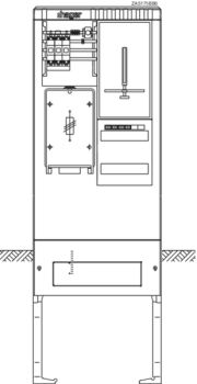 Hager ZAS175BB6 1Z 2feldrig 277x583x1710 Zähleranschlusssäule (ZAS175BB6)