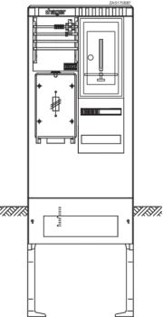 Hager ZAS175BB7 1Z 2feldrig 277x583x1710 Zähleranschlusssäule (ZAS175BB7)