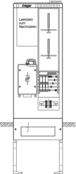 Hager ZAS205AP0 2Z+1LP 2feldrig 277x583x2010 Zähleranschlusssäule (ZAS205AP0)