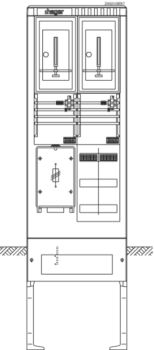 Hager ZAS205BB7 2Z 2feldrig 277x583x2010 Zähleranschlusssäule (ZAS205BB7)