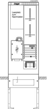 Hager ZAS205BP0 2Z+1LP 2feldrig 277x583x2010 Zähleranschlusssäule (ZAS205BP0)