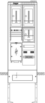 Hager ZAS205CY8 2Z+1TSG 2feldrig 277x583x2010 Zähleranschlusssäule (ZAS205CY8)