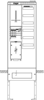 Hager ZAS205DB6 1Z+1V6R 2feldrig 277x583x2010 Zähleranschlusssäule (ZAS205DB6)