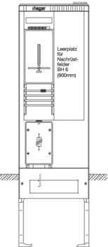 Hager ZAS205EM2 1Z+1LP 2feldrig 277x583x2010 Zähleranschlusssäule (ZAS205EM2)