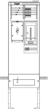 Hager ZAS205FM2 1Z 2feldrig 277x583x2010 Zähleranschlusssäule (ZAS205FM2)