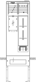 Hager ZAS205KH1 2Z 2feldrig 277x583x2010 Zähleranschlusssäule (ZAS205KH1)