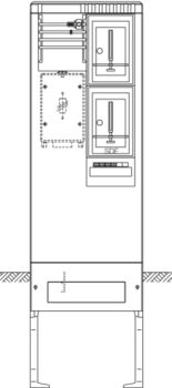 Hager ZAS205MM9 1Z+1SDE 2feldrig 277x583x2010 Zähleranschlusssäule (ZAS205MM9)