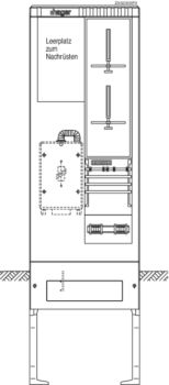 Hager ZAS205NF9 2Z+1LP 2feldrig 277x583x2010 Zähleranschlusssäule (ZAS205NF9)