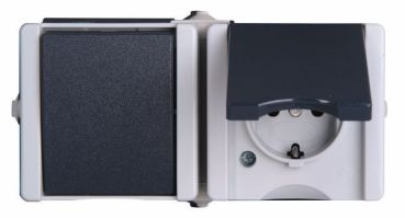 Heinrich Steckdosenkombination waagerecht hg/dg Aus-/Wechselschalter (139456006)