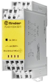 Finder 2 Schließer+1 Öffner f.6A 24V Relaismodul-Kontakte (7S.43.9.024.0211)