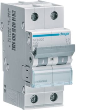 Hager MCN220 2polig C20A 6kA 2M Leitungsschutzschalter (MCN220)