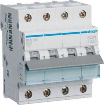Hager MCN400 4polig C0,5A 6kA 4M Leitungsschutzschalter (MCN400)
