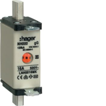 Hager LNH0016MK NH000 gG 500V 16A Iso-Griff NH-Sicherungseinsatz (LNH0016MK)