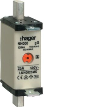 Hager LNH0025MK NH000 gG 500V 25A Iso-Griff NH-Sicherungseinsatz (LNH0025MK)