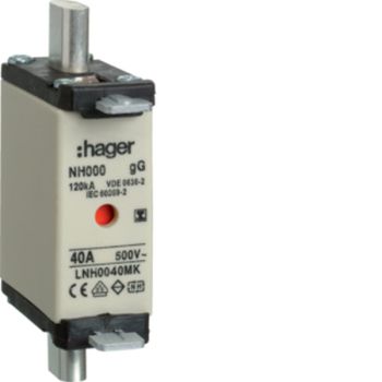 Hager LNH0040MK NH000 gG 500V 40A Iso-Griff NH-Sicherungseinsatz (LNH0040MK)