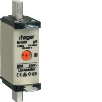 Hager LNH0080MK NH000 gG 500V 80A Iso-Griff NH-Sicherungseinsatz (LNH0080MK)