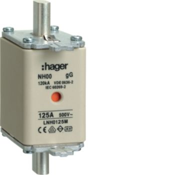 Hager LNH0125M NH00 gG 500V 125A K-Melder NH-Sicherungseinsatz (LNH0125M)