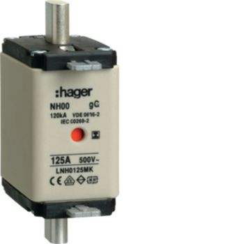 Hager LNH0125MK NH00 gG 500V 125A Iso-Griff NH-Sicherungseinsatz (LNH0125MK)