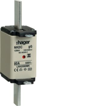 Hager LNH2080MK NH2C gG 500V 80A Iso-Griff NH-Sicherungseinsatz (LNH2080MK)