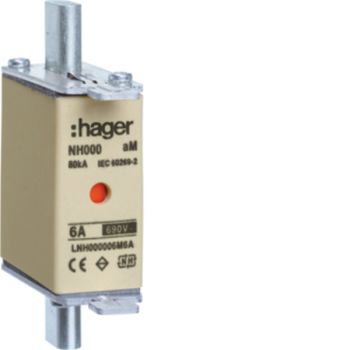Hager LNH000006M6A NH000 aM 690V 6A K-Melder NH-Sicherungseinsatz (LNH000006M6A)