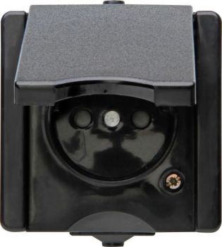 Heinrich proAQA Klappdeckel schwarz SCHUKO-Steckdose (954705002)