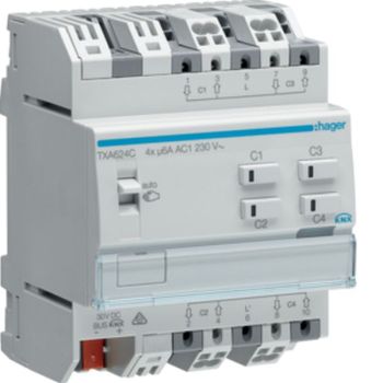 Hager TXA624C KNX easylink 4fach 230V Jalousieausgang (TXA624C)