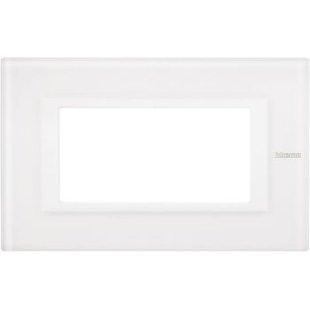 Bticino 4modulig white Glass Rahmen (HA4804VBB)