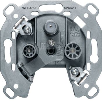 Hager 3-Loch SAT TV FM Einzeldose UP Antennen-Steckdose (WDF4593)