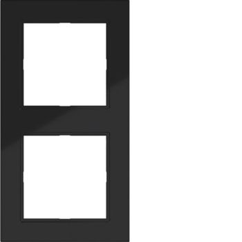 Hager 2fach A.1 nachtschwarz glänzend Rahmen (WAD6200BG)