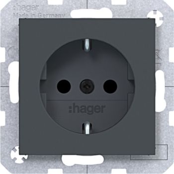 Hager erh. Berühr. Steckklemmen A.x/C.x anth. Steckdose SCHUKO (WAS1200AT)
