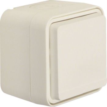 Hager AP m. EHBS und Klappdeckel W.1 pws Steckdose SCHUKO (WNC160B)